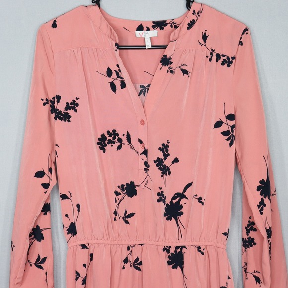 Joie Womens Acey Floral Print Long Sleeve A-Line Mini Dress Dust Rose Size S - Picture 2 of 6